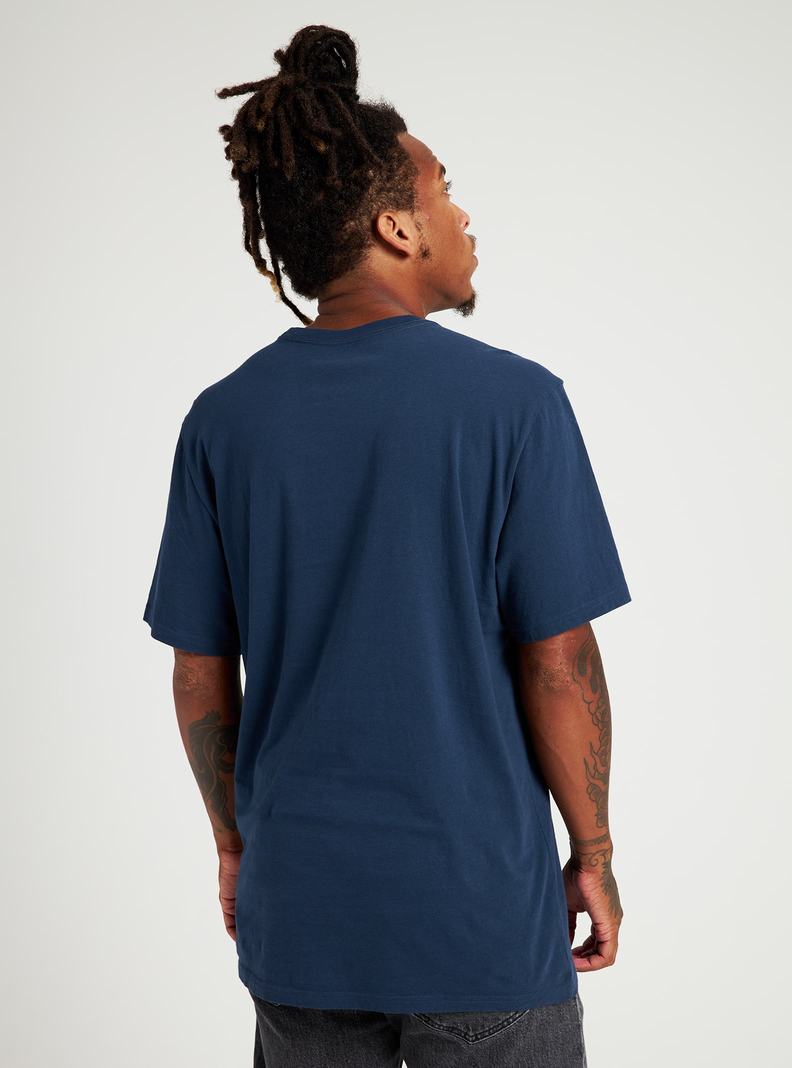 Blue Burton Classic Short Sleeve Men's T-Shirts | QRDBIH521