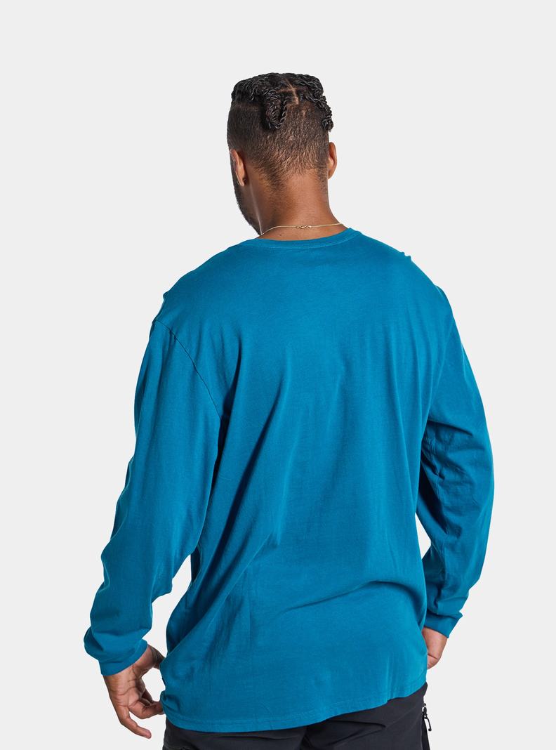 Blue Burton Colfax Long Sleeve Men's T-Shirts | FNSQRA528