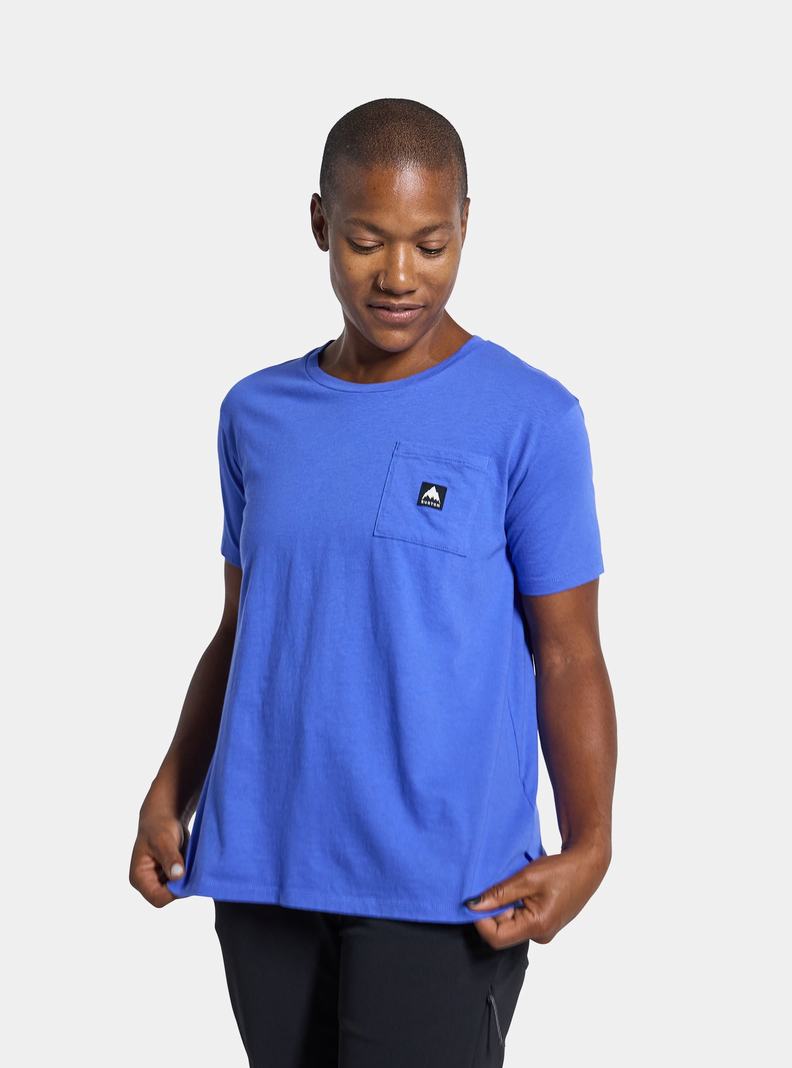 Blue Burton Colfax Short Sleeve Women's T-Shirts | EUGOAR732