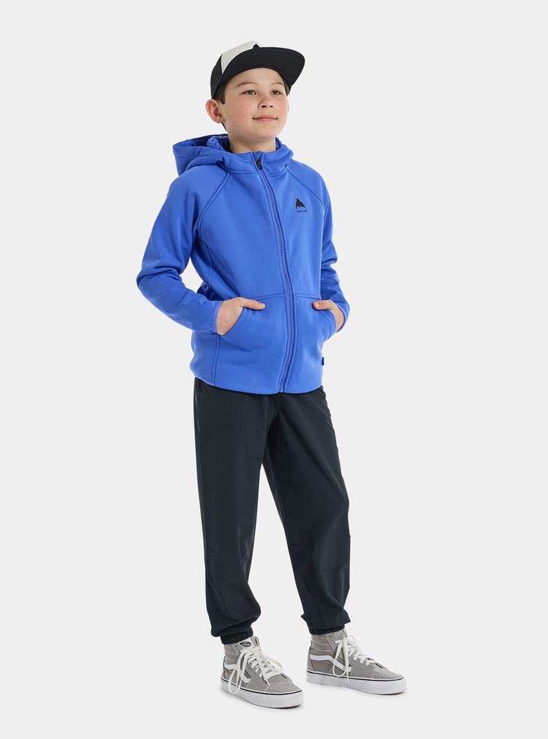 Blue Burton Crown Weatherproof Full-Zip Sherpa Fleece Kids' Sweatshirts | PKYFRX052