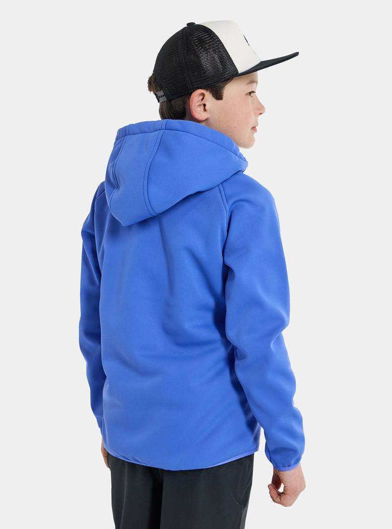 Blue Burton Crown Weatherproof Full-Zip Sherpa Fleece Kids' Sweatshirts | PKYFRX052