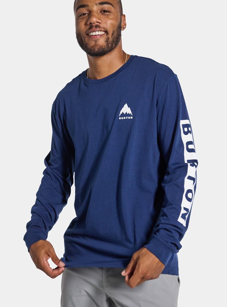 Blue Burton Elite Long Sleeve Men's T-Shirts | XGNPEF049