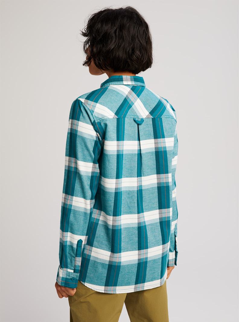 Blue Burton Grace Long Sleeve Flannel Women's Shirts | AMQDHL548