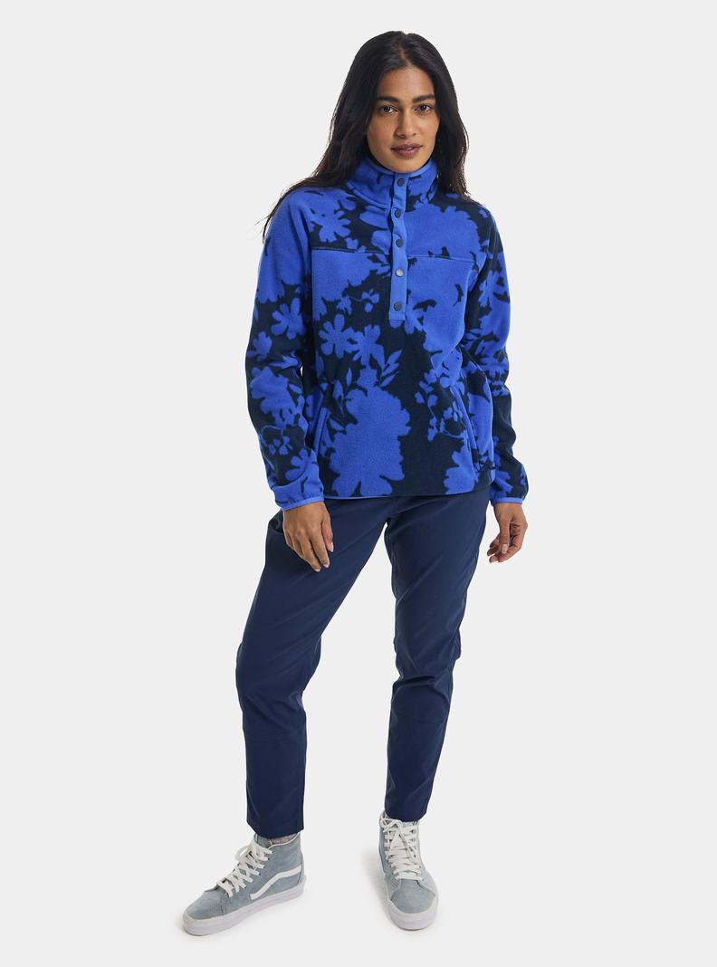 Blue Burton Hearth Fleece Pullover Women's Sweatshirts | NYFCOS852