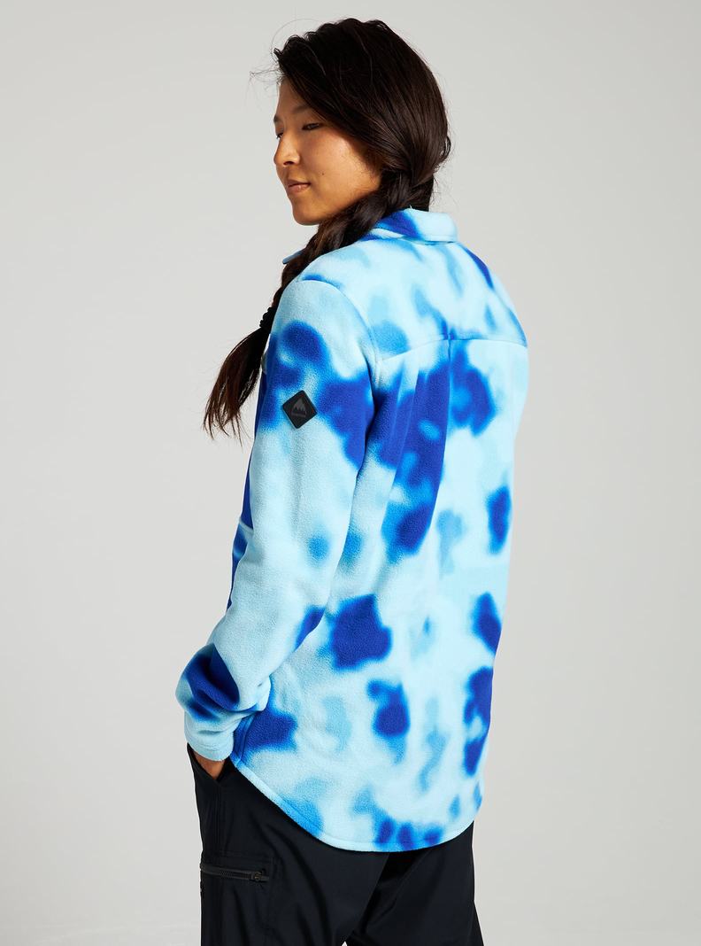 Blue Burton Hearth Snap Up Fleece Women's Shirts | RLHXQC472