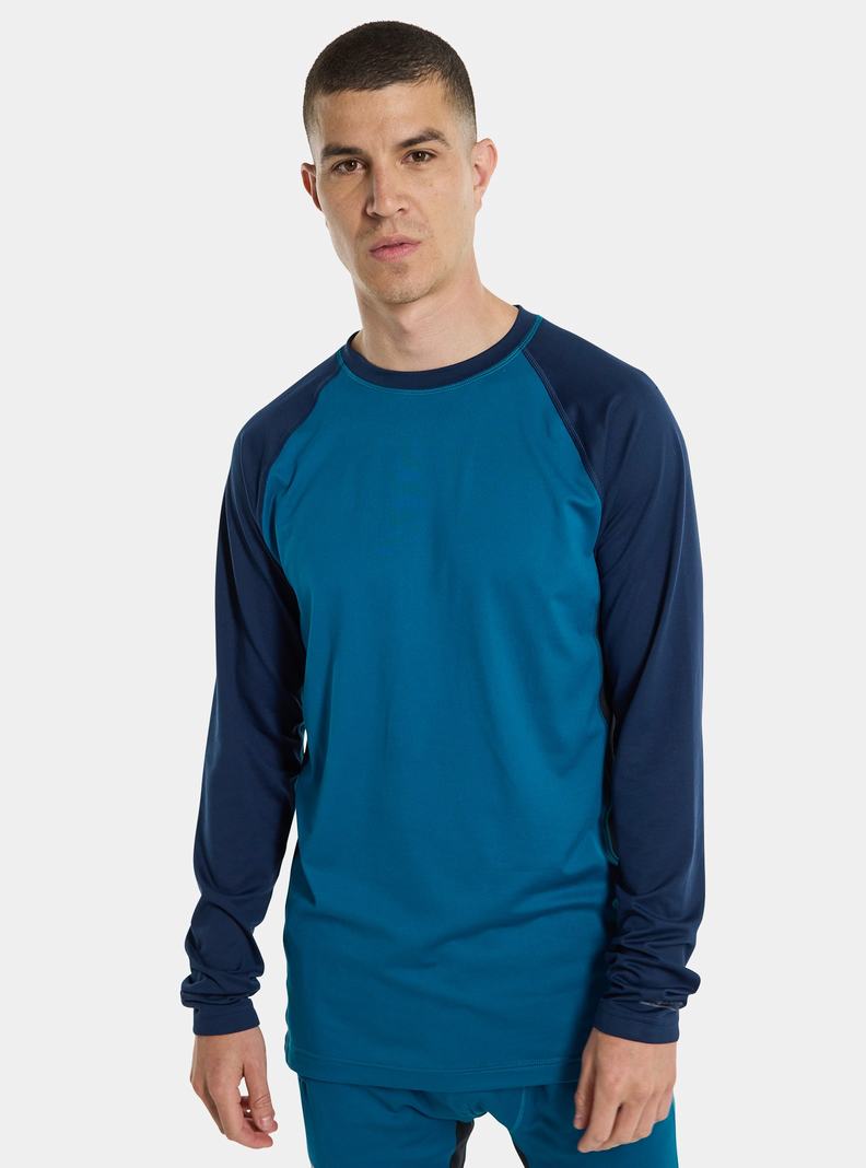 Blue Burton Midweight X Base Layer Crewneck Men's Base Layer Top | YBHTRC721