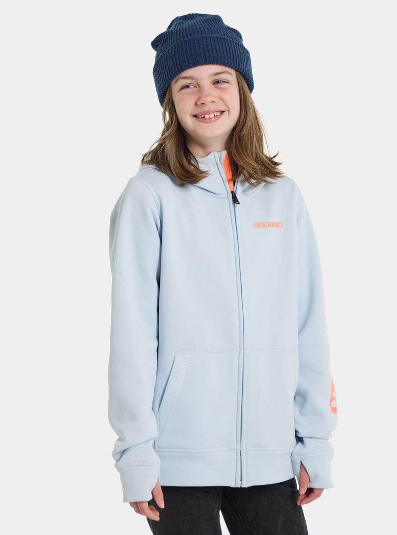 Blue Burton Oak Full-Zip Kids' Hoodies | FUVIEK513