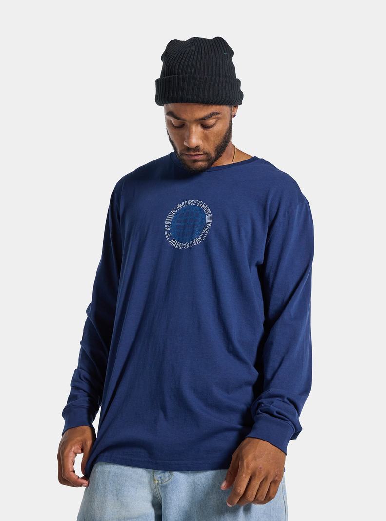 Blue Burton Saugatuck Long Sleeve Men's T-Shirts | XSOUGF750