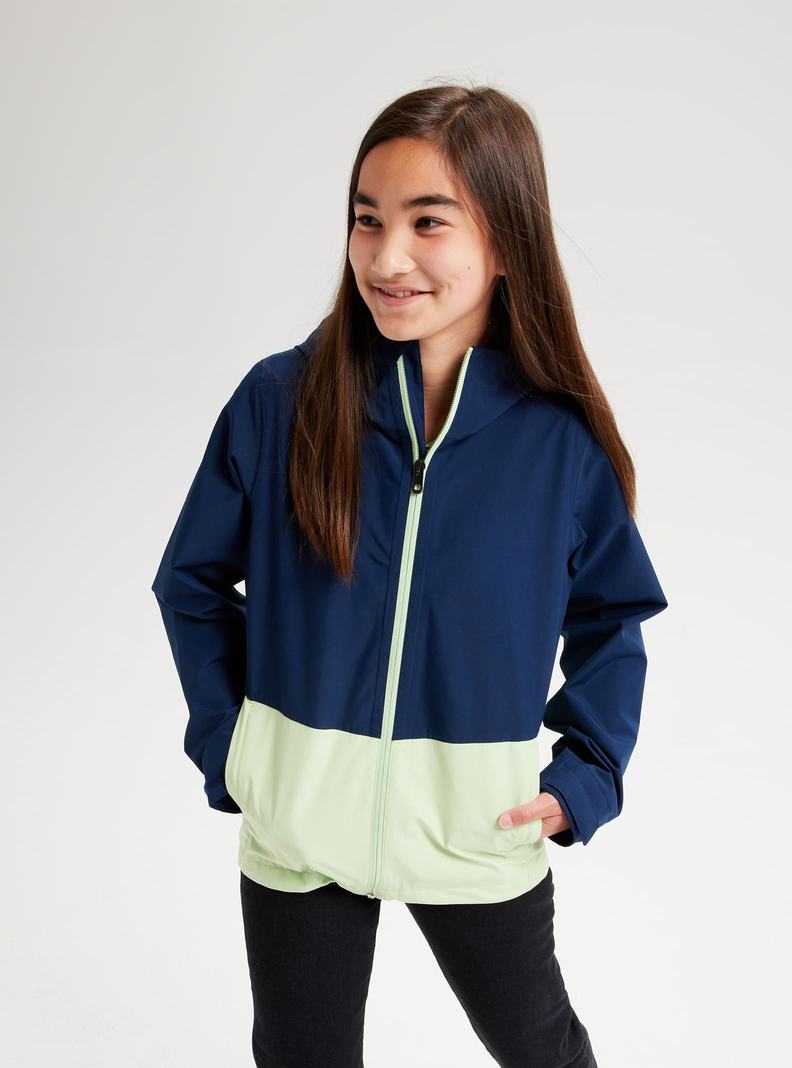 Blue / Light Green Burton Veridry 2.5L Rain Kids' Ski Jackets | LOCYPG839