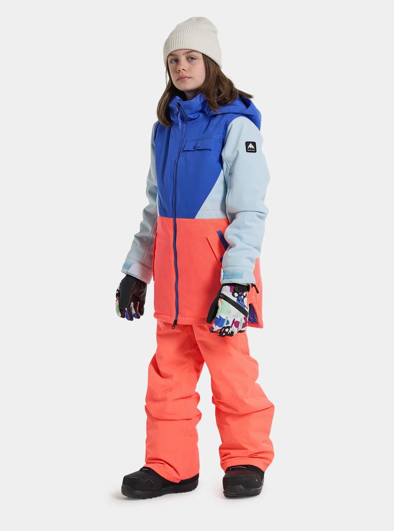 Blue / Orange Burton Khione 2L Kids' Ski Jackets | QRWPSA256