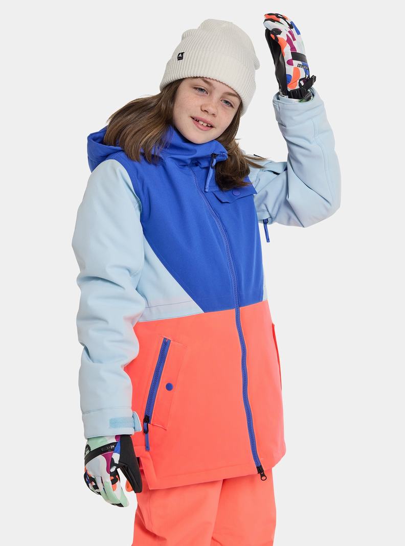 Blue / Orange Burton Khione 2L Kids' Ski Jackets | QRWPSA256