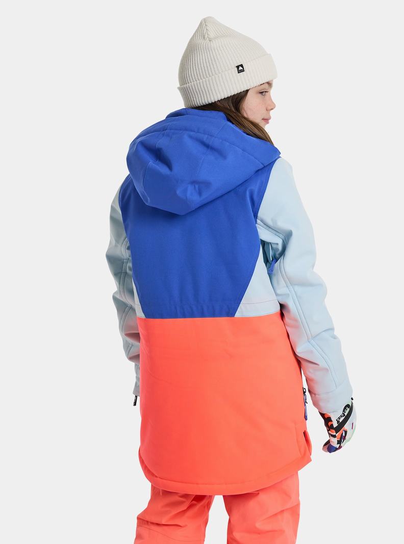 Blue / Orange Burton Khione 2L Kids' Ski Jackets | QRWPSA256