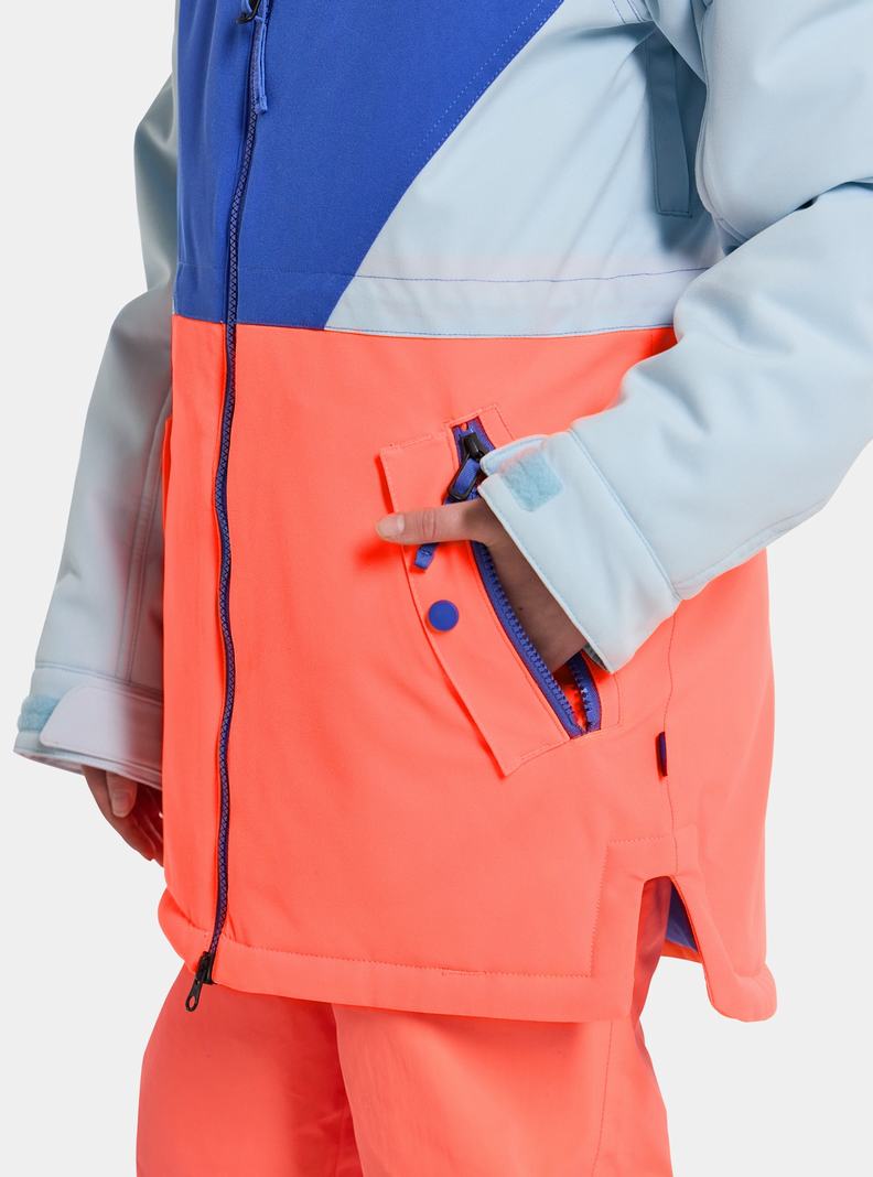 Blue / Orange Burton Khione 2L Kids' Ski Jackets | QRWPSA256