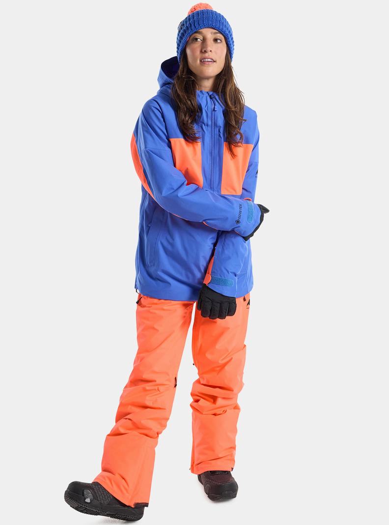 Blue / Orange Burton Pillowline GORE-TEX 2L Anorak Women's Ski Jackets | EQYBIK068