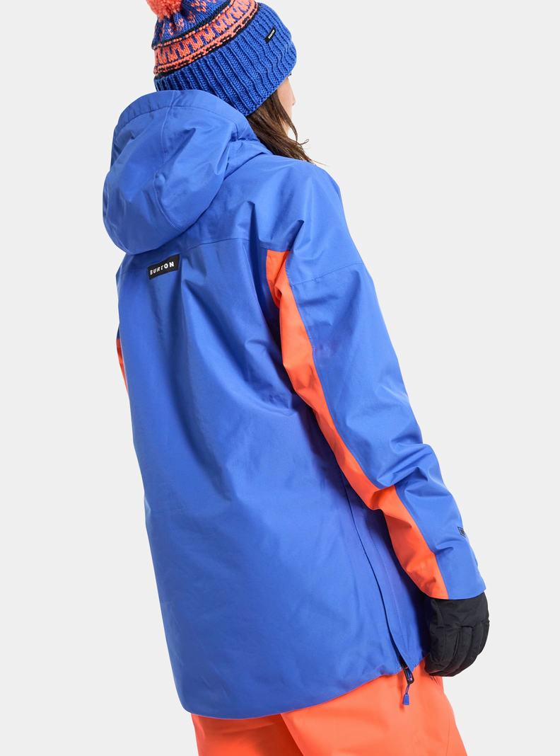 Blue / Orange Burton Pillowline GORE-TEX 2L Anorak Women's Ski Jackets | EQYBIK068