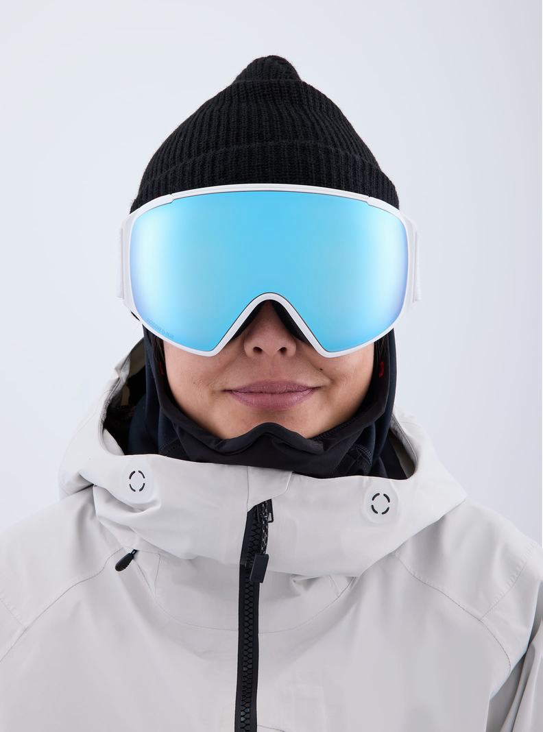 Blue / Pink / Burton Anon M4S Low Bridge Fit Goggles (Toric) + Bonus Lens + MFI® FACE MASK Women's Ski Goggles | ZSGEDR871