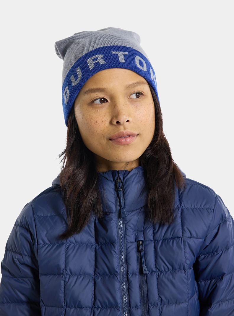 Blue / Silver Burton Recycled Billboard Men's Beanie | GHEJQS247