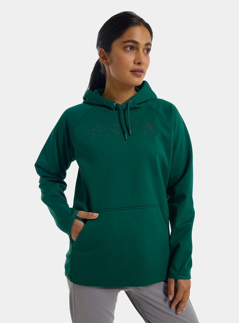 Brown Burton Crown Weatherproof Pullover Fleece Women's Sweatshirts | QOXZJY109