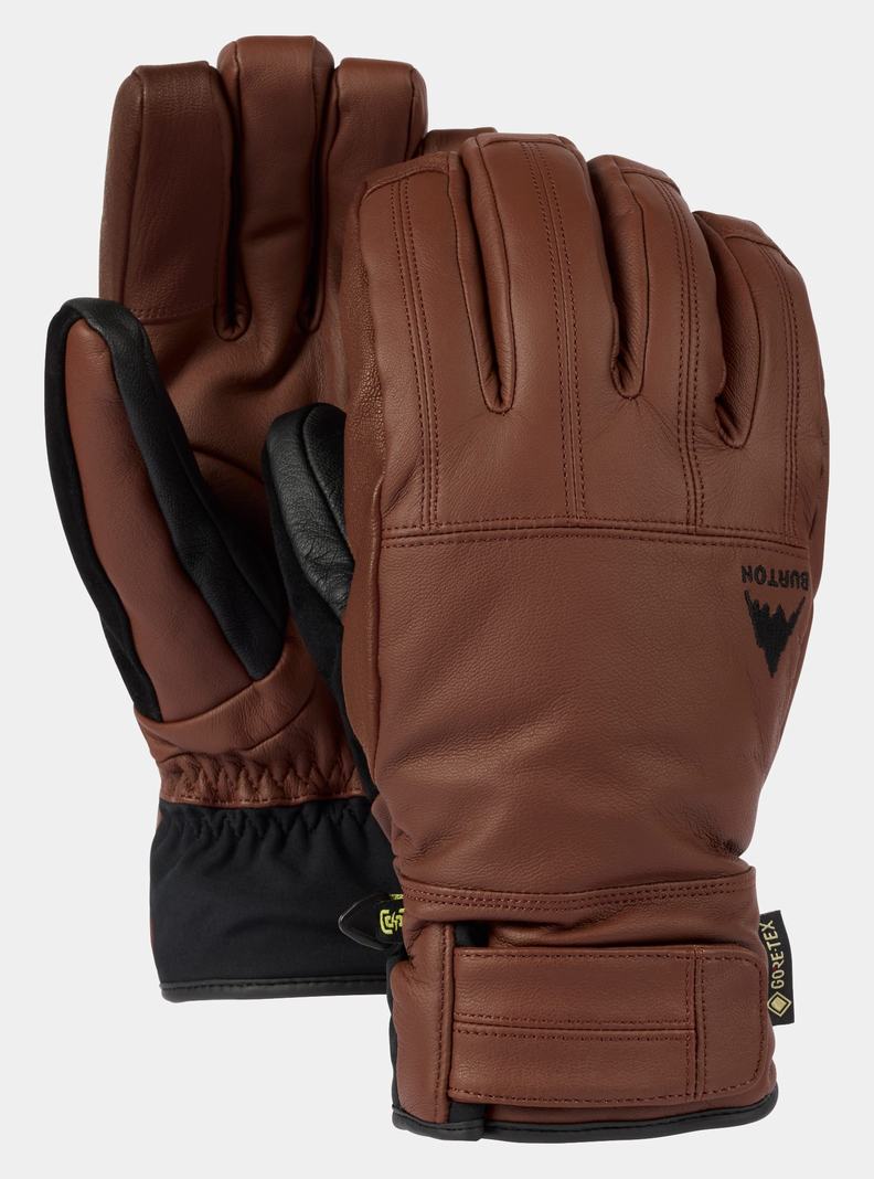 Brown Burton Gondy GORE-TEX Leather Men\'s Ski Gloves | JLPAUN634