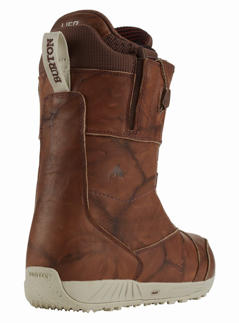 Brown Burton Ion Leather Men's Snowboard Boots | QTIBHK283