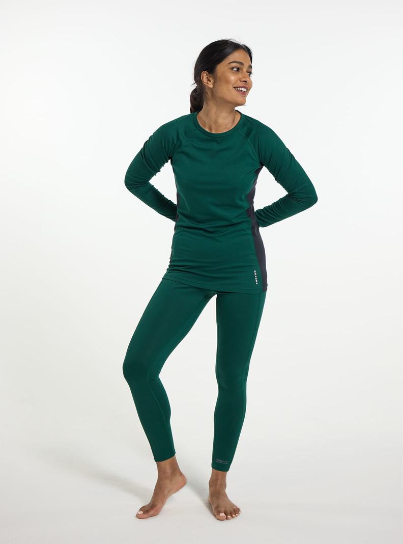 Brown Burton Midweight X Base Layer Crewneck Women's Base Layer Top | SMZFUW759