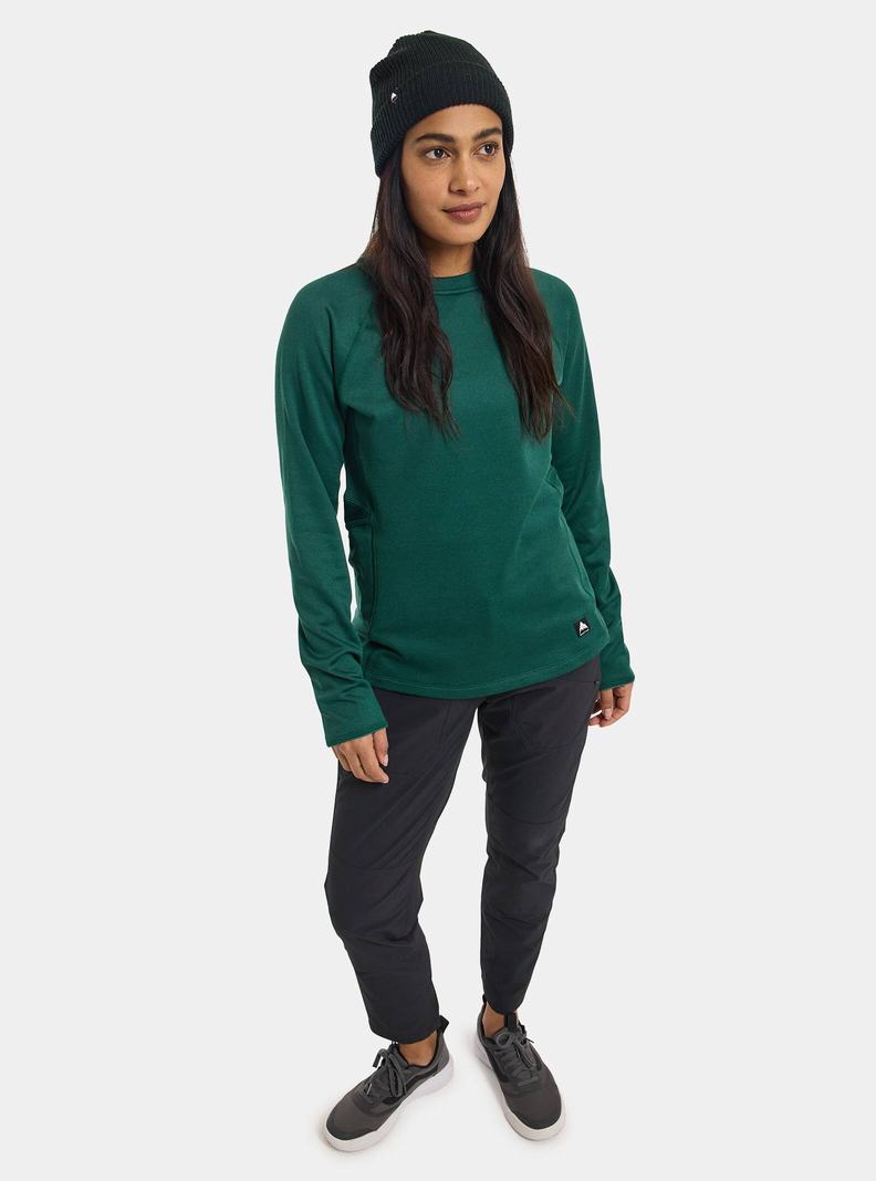 Brown Burton Stockrun Crewneck Fleece Women's Sweatshirts | RHXNCQ026