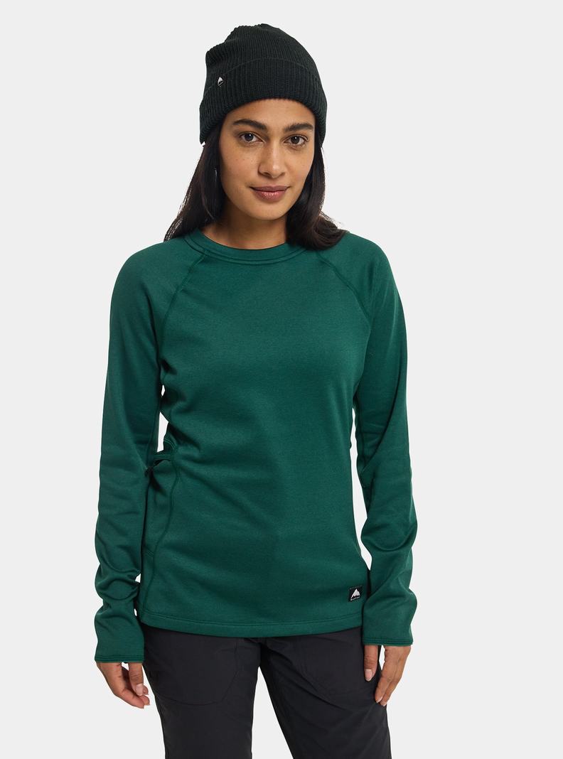 Brown Burton Stockrun Crewneck Fleece Women's Sweatshirts | RHXNCQ026