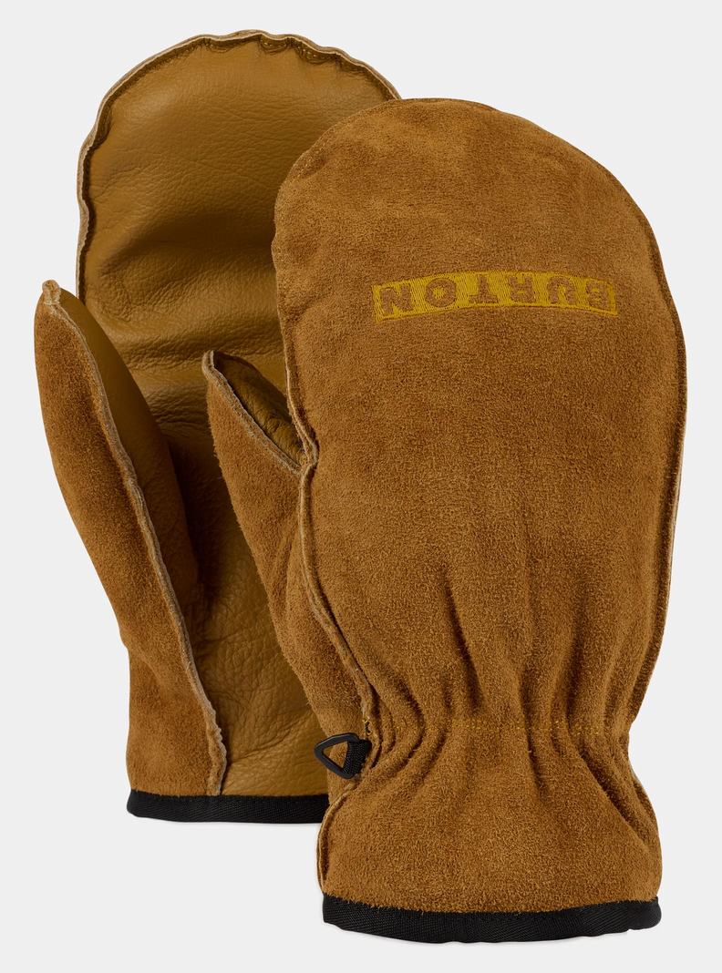 Brown Burton Work Horse Leather Men\'s Ski Mittens | OXJRKD847