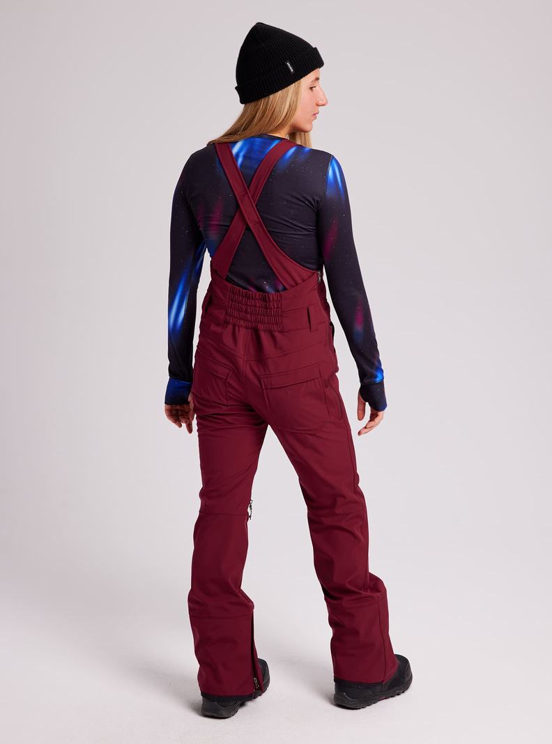 Burgundy Burton Avalon - Softshell Women's Bibs | TNGPEB091