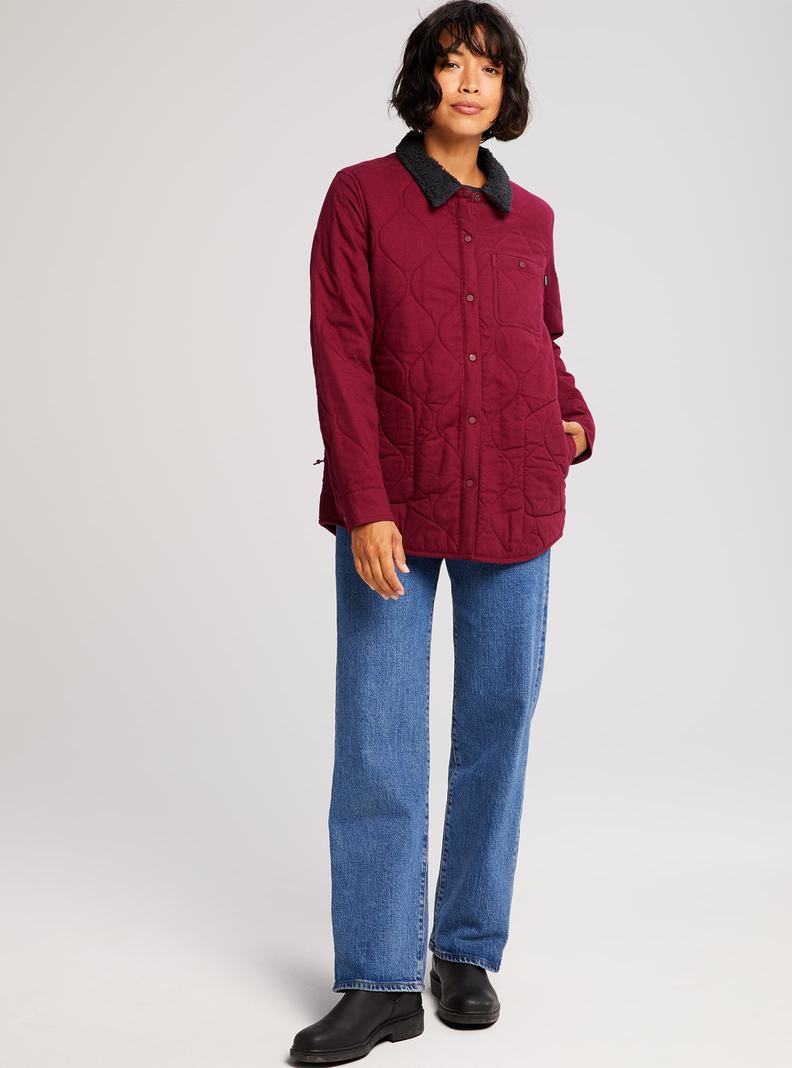 Burgundy Burton Grace Insulated Flannel Women's Shirts | QLGXJD084