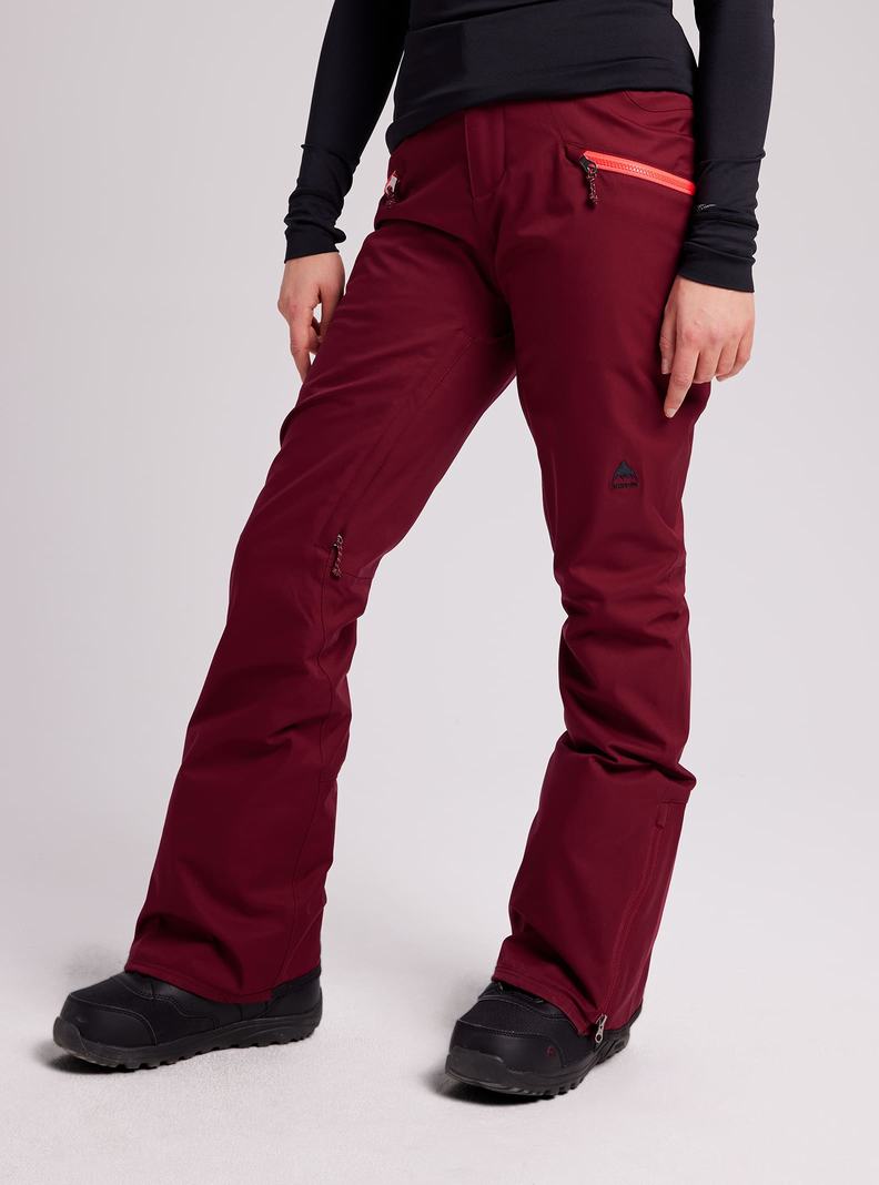 Burgundy Burton Marcy High Rise Stretch Women's Ski Pants | DWNISQ129