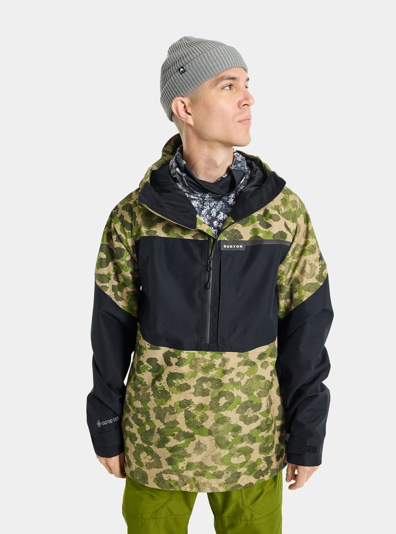 Camo / Black Burton Pillowline GORE-TEX 2L Anorak Men's Ski Jackets | MUNHWD320