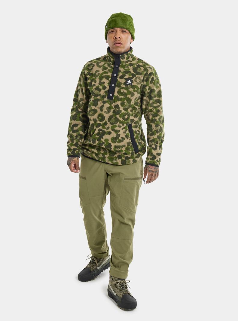 Camo Burton Hearth Fleece Pullover Men's Sweatshirts | VOKISZ813