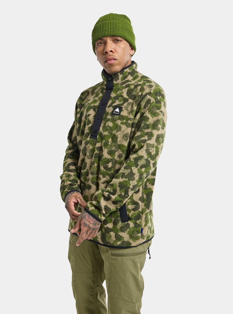 Camo Burton Hearth Fleece Pullover Men's Sweatshirts | VOKISZ813