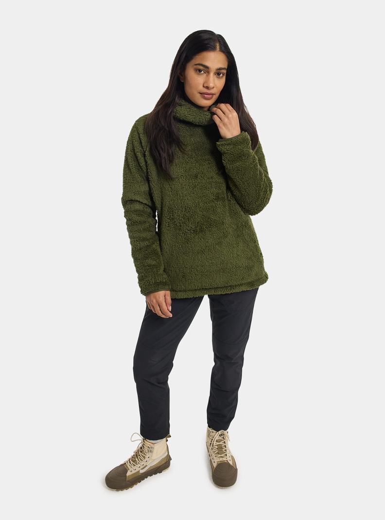 Deep Green Burton Lynx Pullover Fleece Women's Sweatshirts | CDOHGJ173