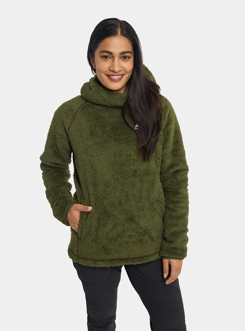 Deep Green Burton Lynx Pullover Fleece Women's Sweatshirts | CDOHGJ173