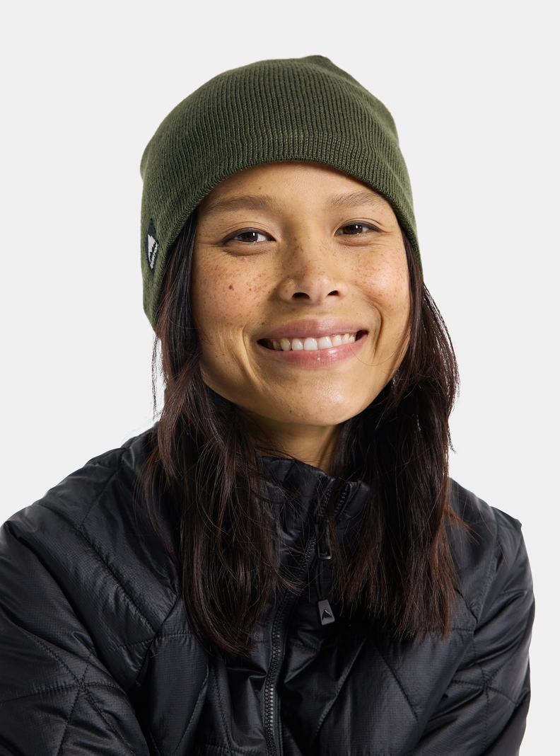 Deep Green Burton Mountain High Fleece-Lined Women's Beanie | RAWLYK540