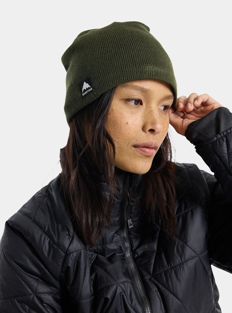 Deep Green Burton Mountain High Fleece-Lined Women's Beanie | RAWLYK540