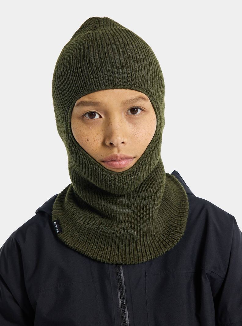 Deep Green Burton Recycled All Day Long Balaclava Women's Facemasks | PXCEOQ027