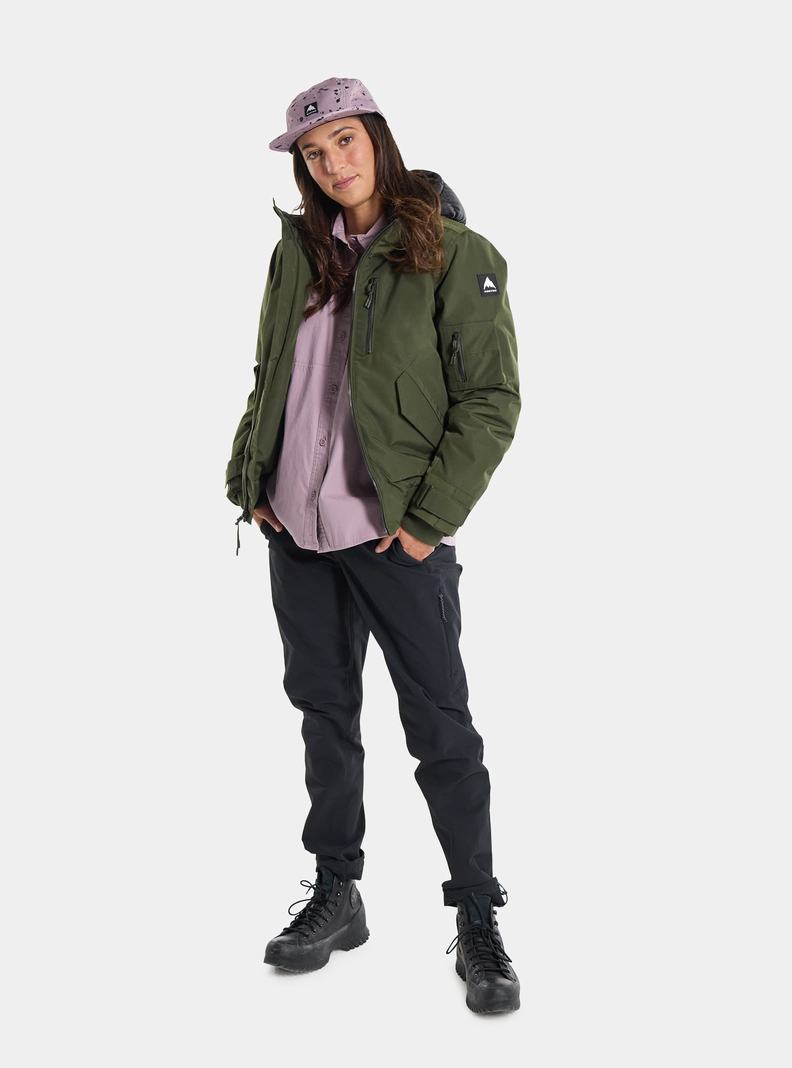 Deep Green Burton Saxton Bomber Women's Ski Jackets | JRNSTQ289