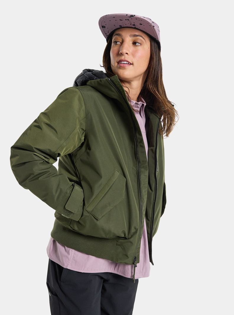 Deep Green Burton Saxton Bomber Women's Ski Jackets | JRNSTQ289