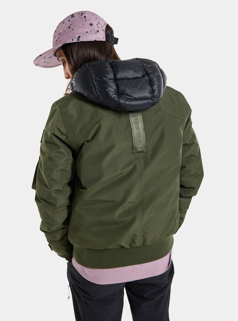 Deep Green Burton Saxton Bomber Women's Ski Jackets | JRNSTQ289