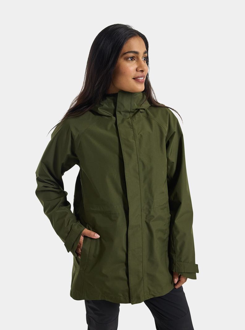 Deep Green Burton Veridry 2L Rain Women's Ski Jackets | RMECBO829