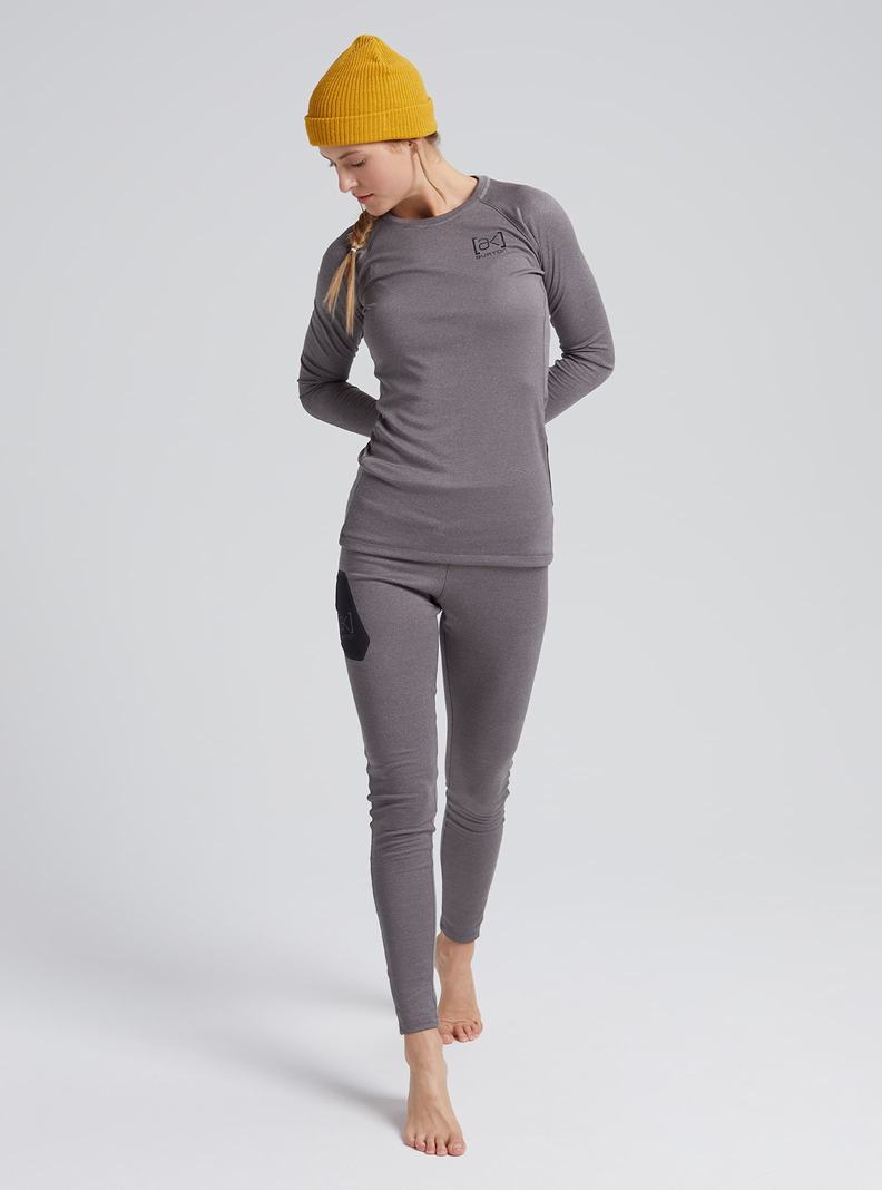 Deep Grey Burton [ak] Baker Power Wool™ Crewneck Women's Base Layer Top | SKNBAC367