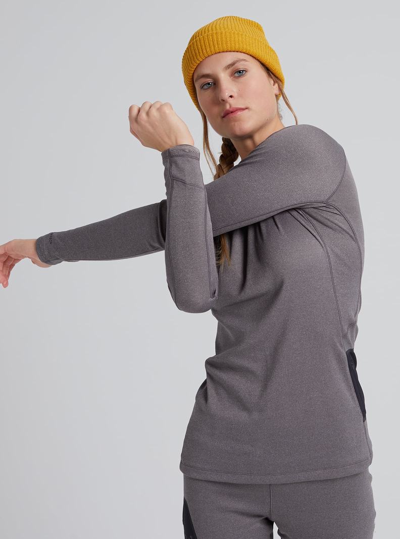 Deep Grey Burton [ak] Baker Power Wool™ Crewneck Women's Base Layer Top | SKNBAC367