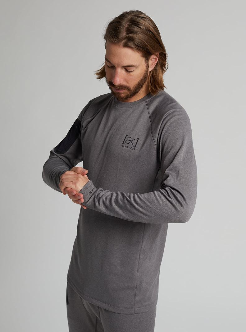 Deep Grey Burton [ak] Baker Power Wool™ Crewneck Men's Base Layer Top | UCBPDH360