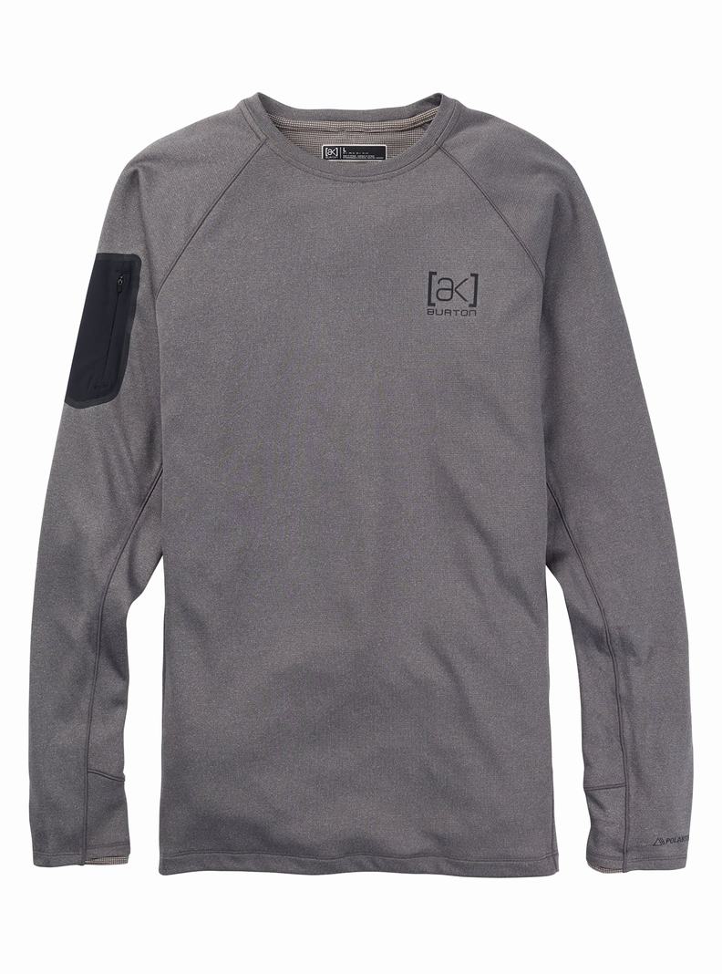 Deep Grey Burton [ak] Baker Power Wool™ Crewneck Men\'s Base Layer Top | UCBPDH360