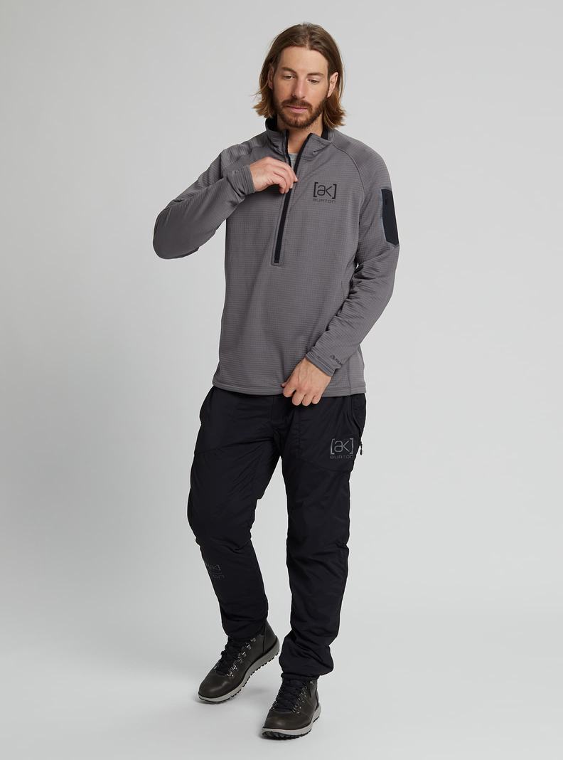 Deep Grey Burton [ak] Helium Power Grid™ Half-Zip Fleece Men's Sweatshirts | XFMEOA601