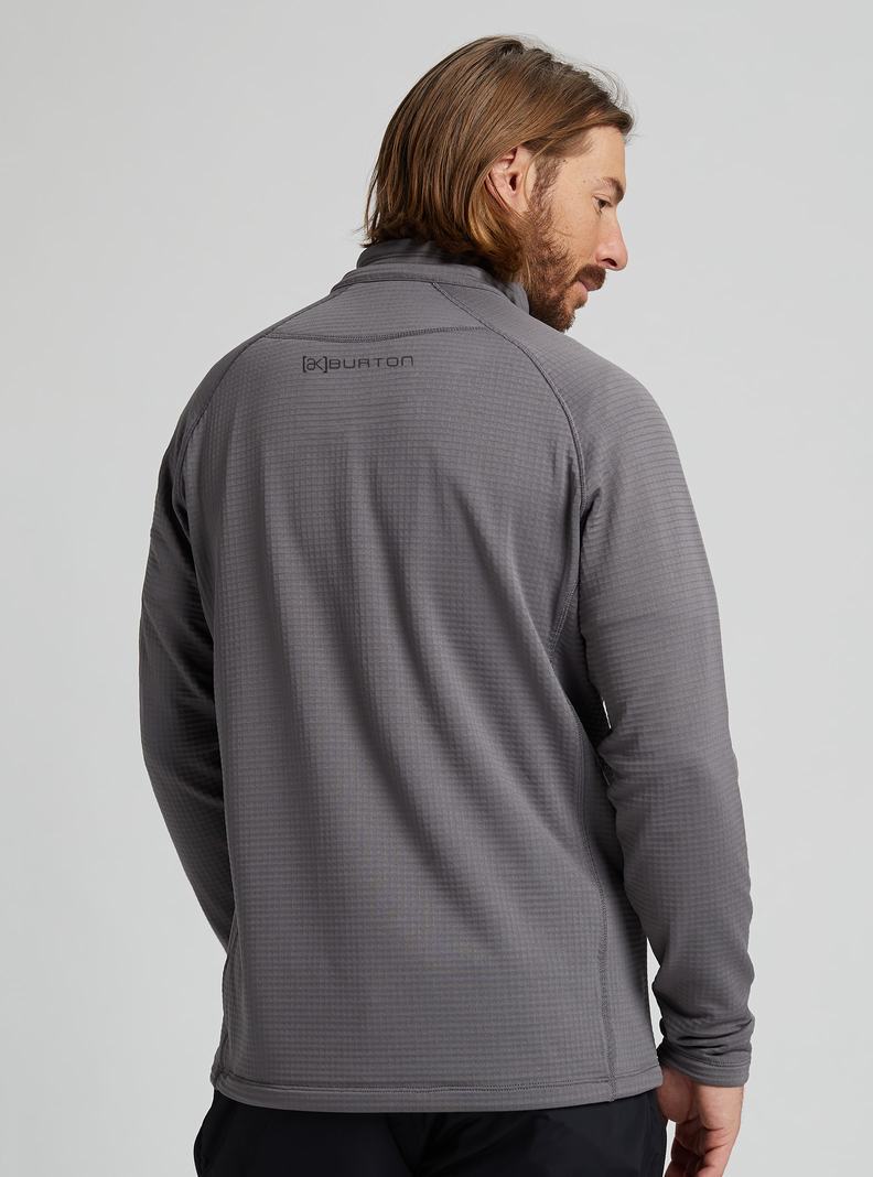 Deep Grey Burton [ak] Helium Power Grid™ Half-Zip Fleece Men's Sweatshirts | XFMEOA601