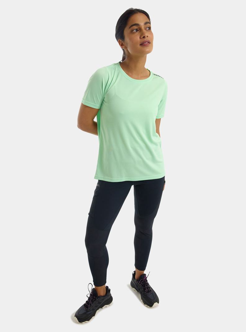 Green Burton Active Short Sleeve Women's T-Shirts | CJOVKG071